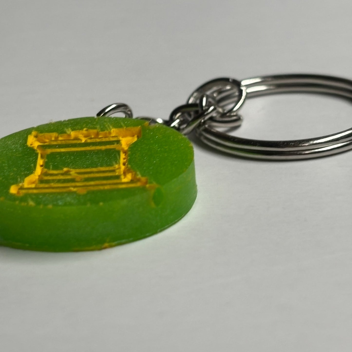 Green Yellow Rook - Handmade Resin Keychain - Flat Edition