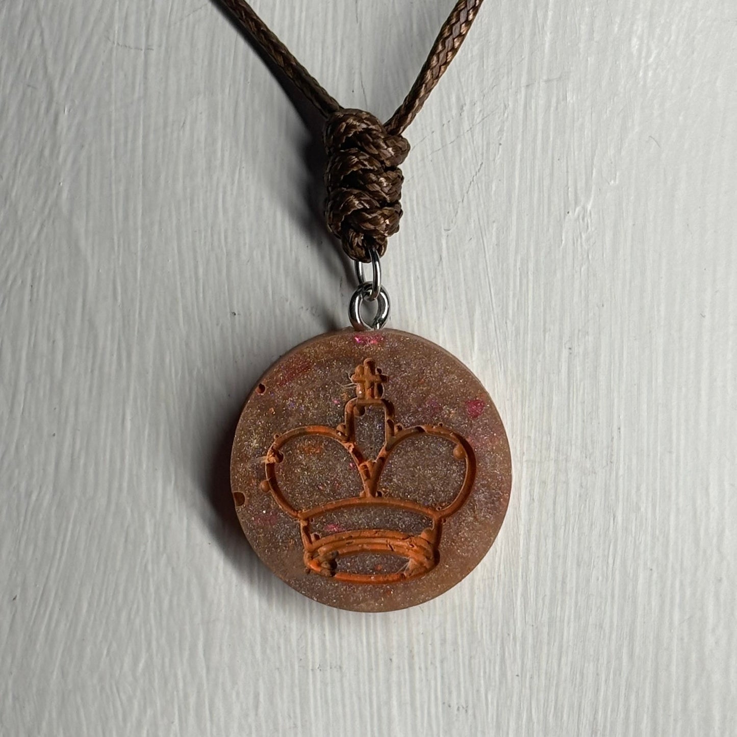 Vintage King - Handmade Resin Chess Necklace