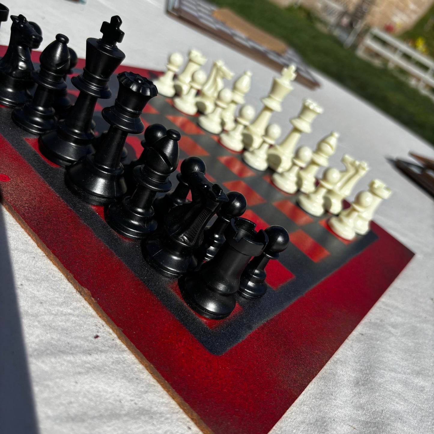 Emperor's Red - Painted Chess Set