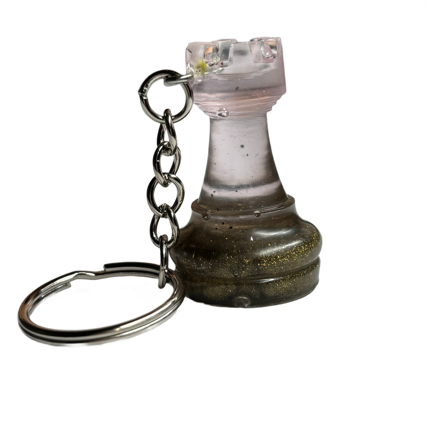 Fancy Pink Rook - Handmade Resin Keychain