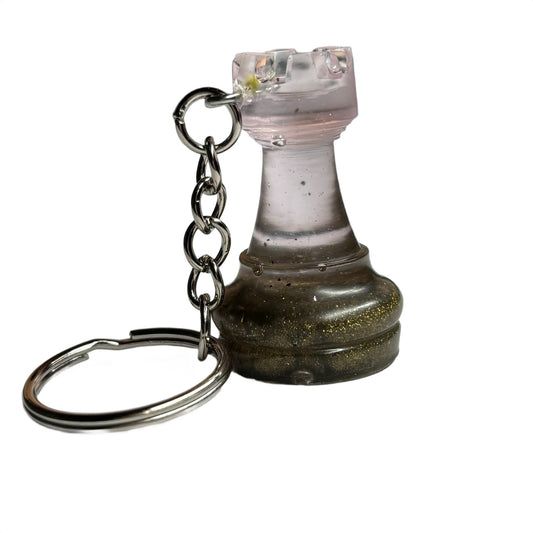 Fancy Pink Rook - Handmade Resin Keychain