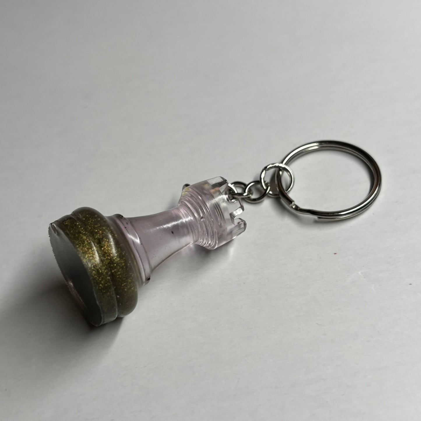 Fancy Pink Rook - Handmade Resin Keychain