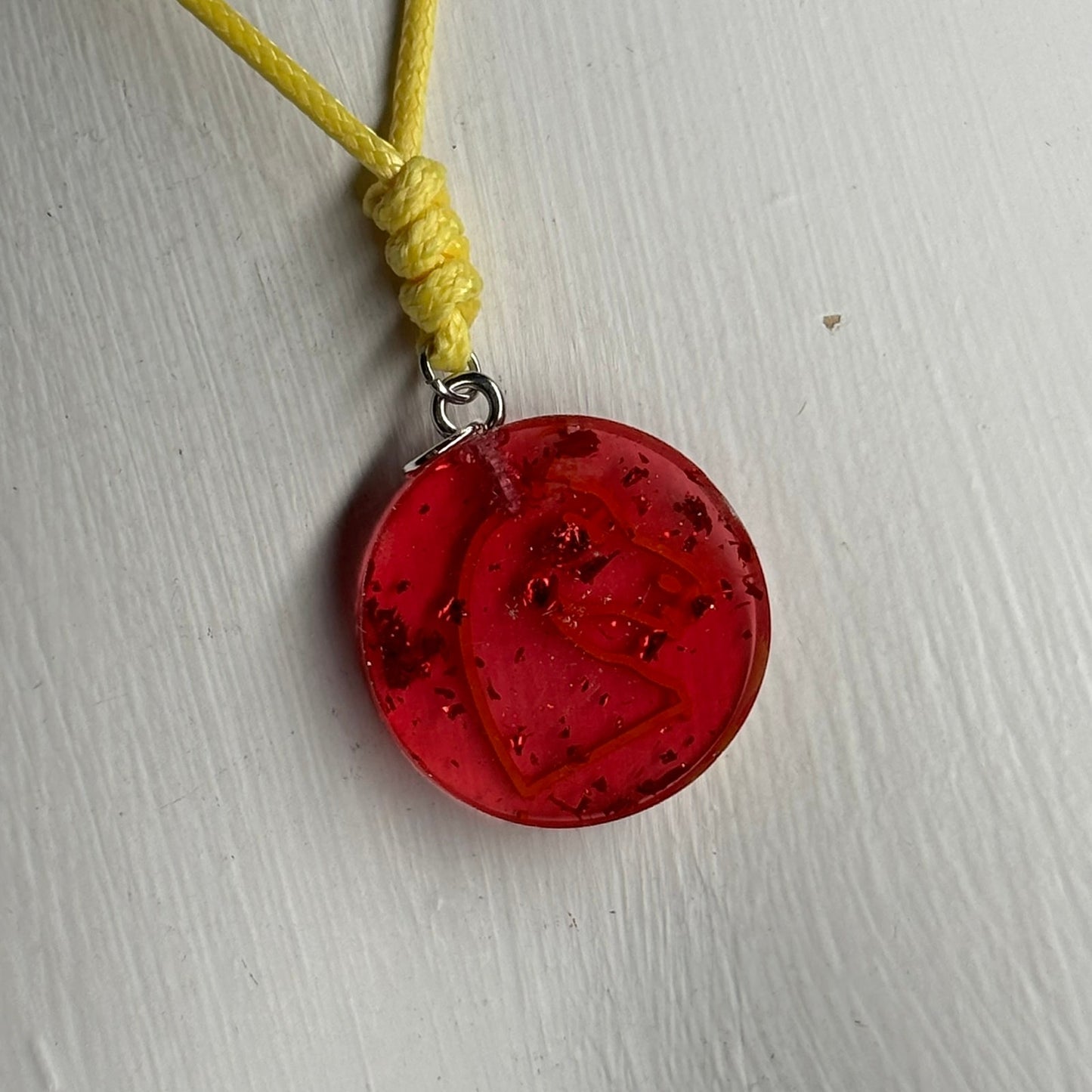 Red Cherry Knight - Handmade Resin Chess Necklace