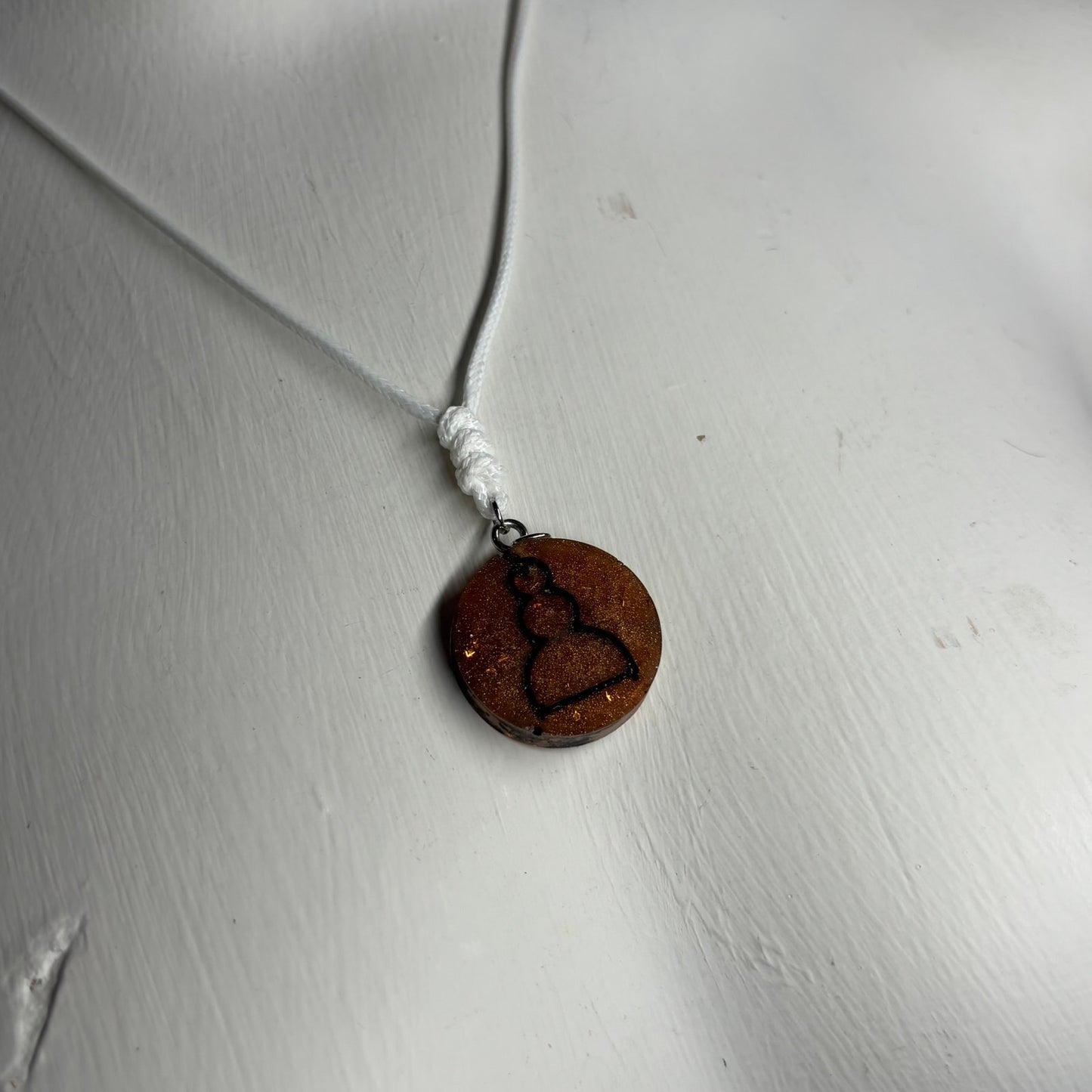 Brown Pawn - Handmade Resin Chess Necklace