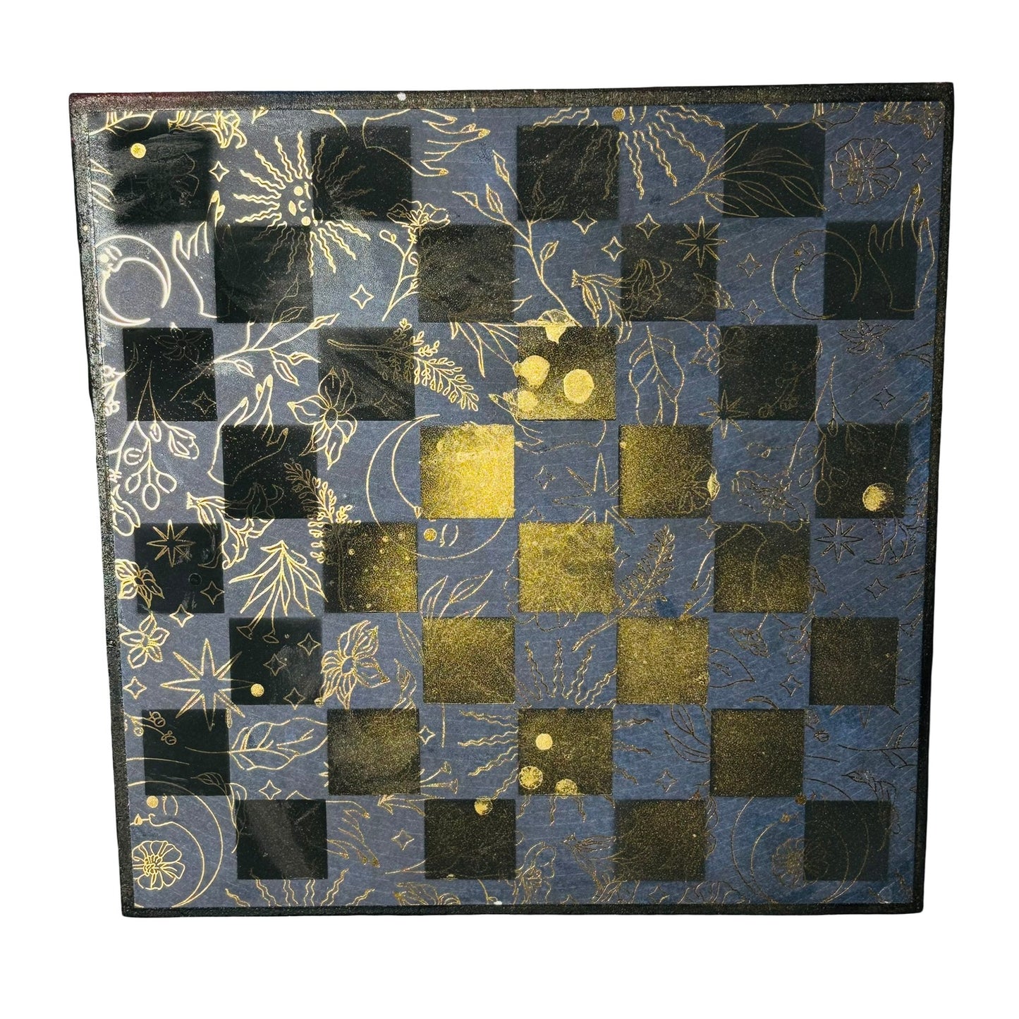 Navy Blue Gold - Scrapbook Chess Board