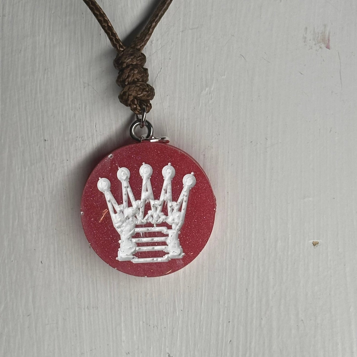 Red Queen - Handmade Resin Chess Necklace