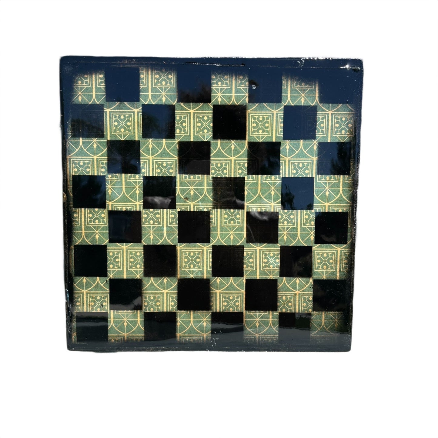 Green Royal - Resin Coated Chess Board