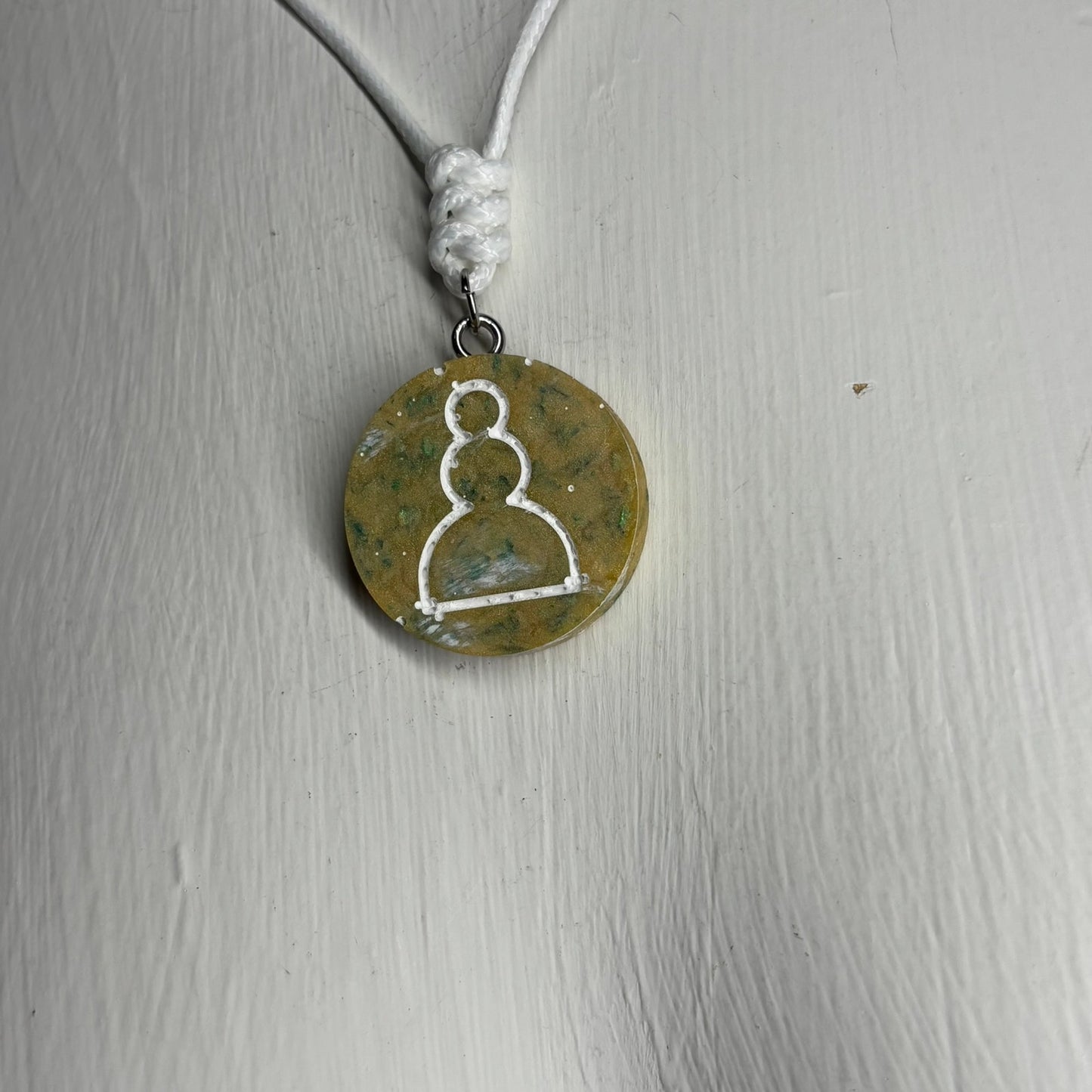 Banana Mix Pawn - Handmade Resin Chess Necklace - Flat Edition