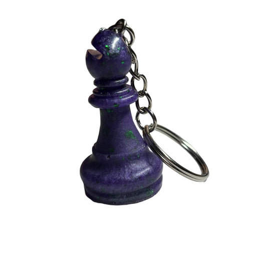 Purple Solid Bishop - Handmade Resin Keychain