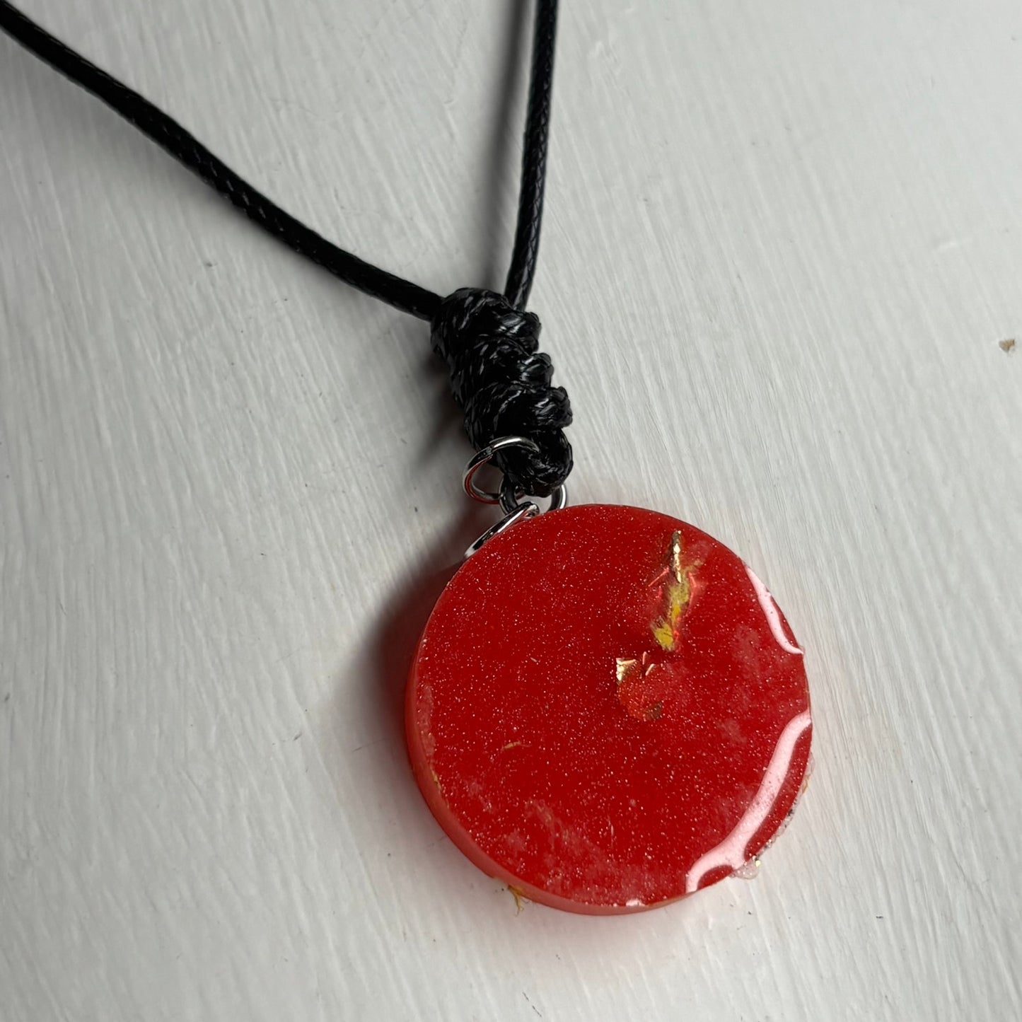 Shimmer Red King - Handmade Resin Chess Necklace