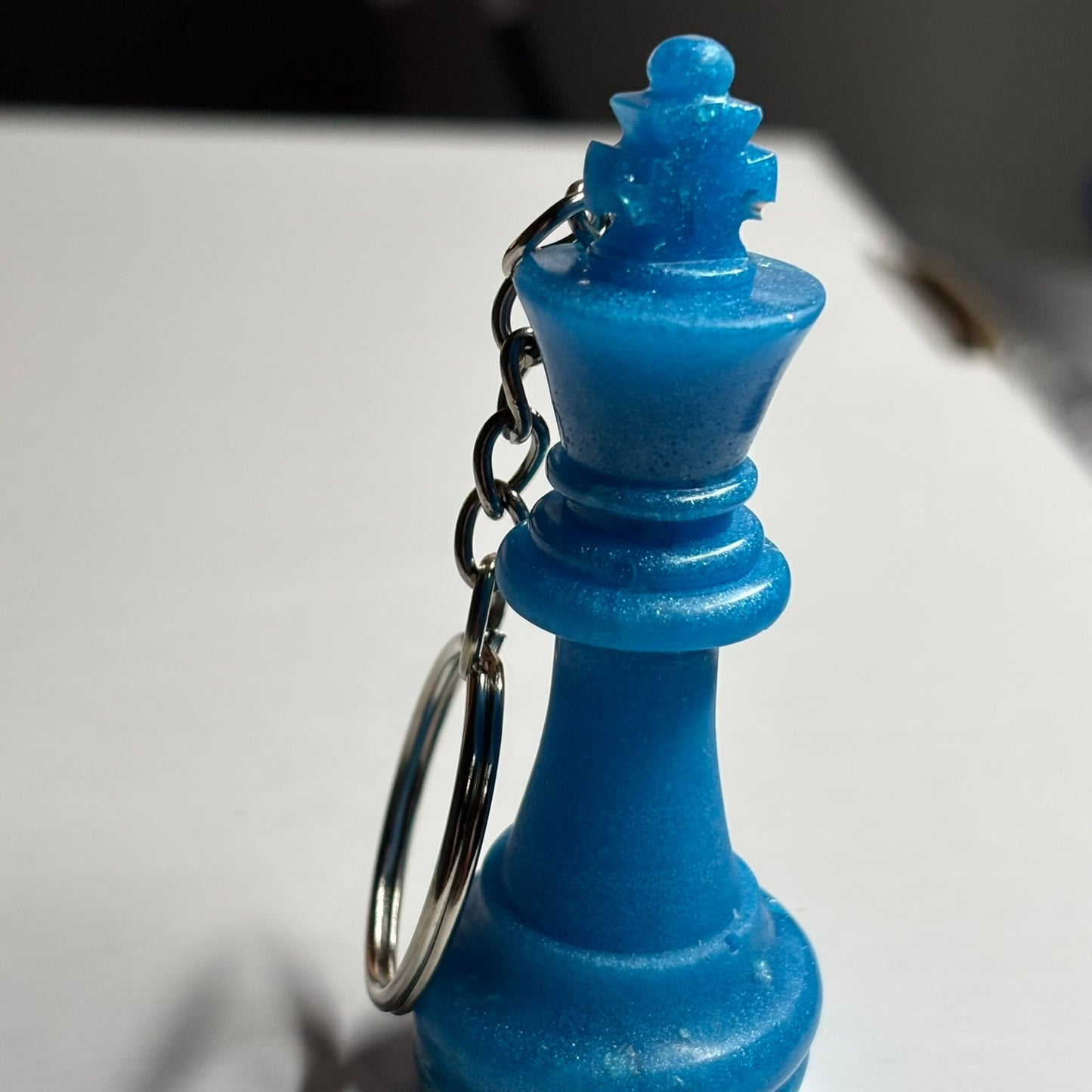 Solid Blue King - Handmade Resin Keychain