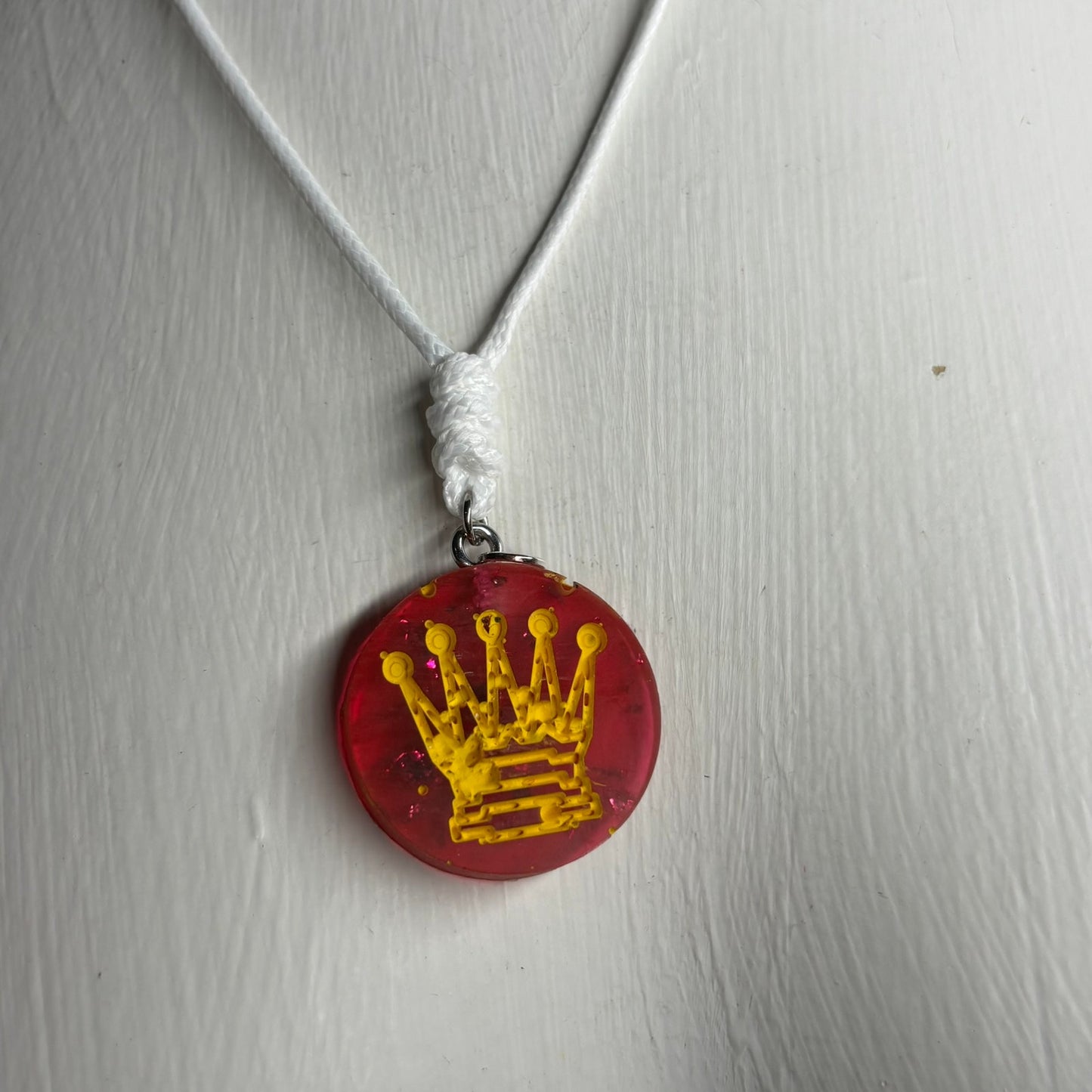 Red Queen - Handmade Resin Chess Necklace