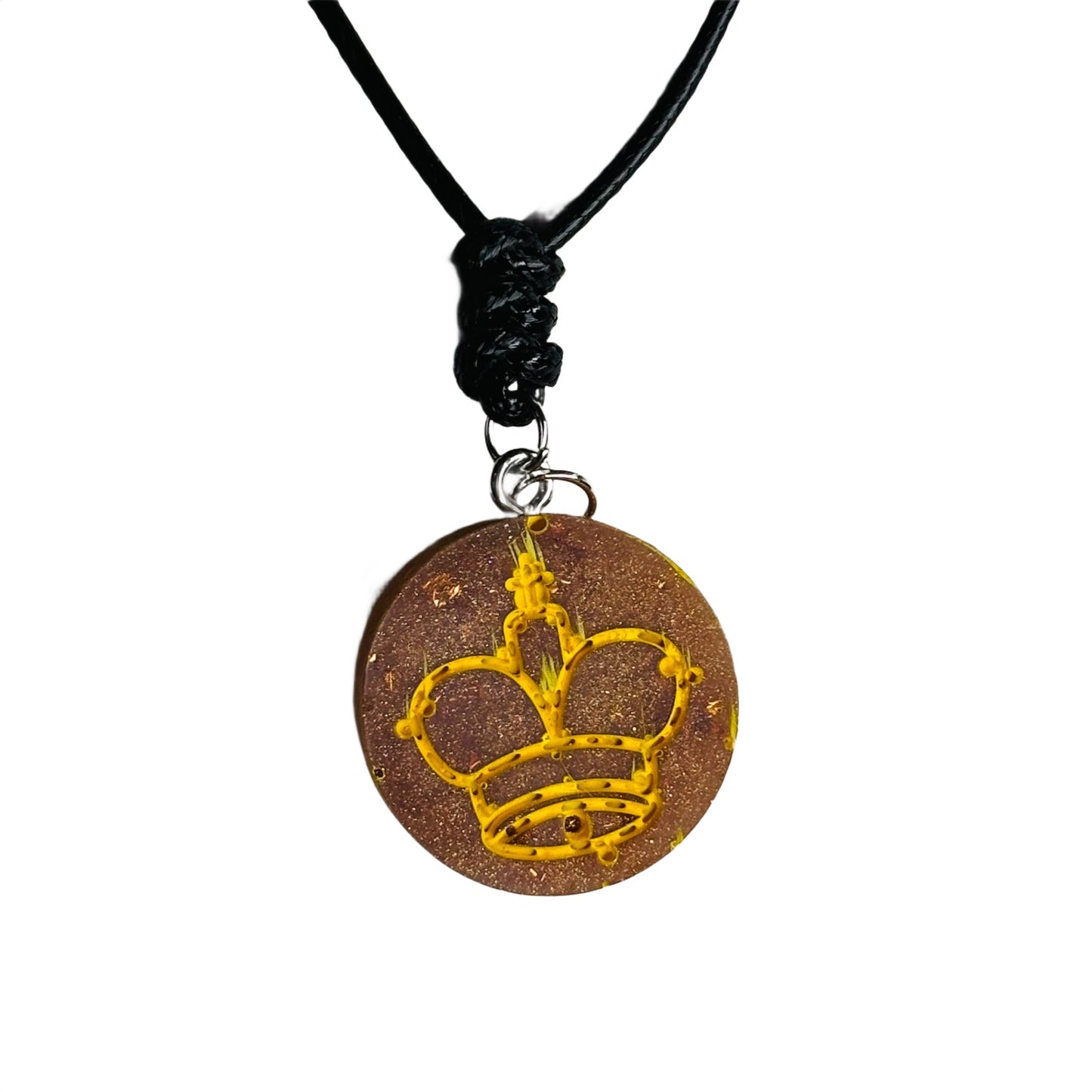 Brown Bronze King - Handmade Resin Chess Necklace