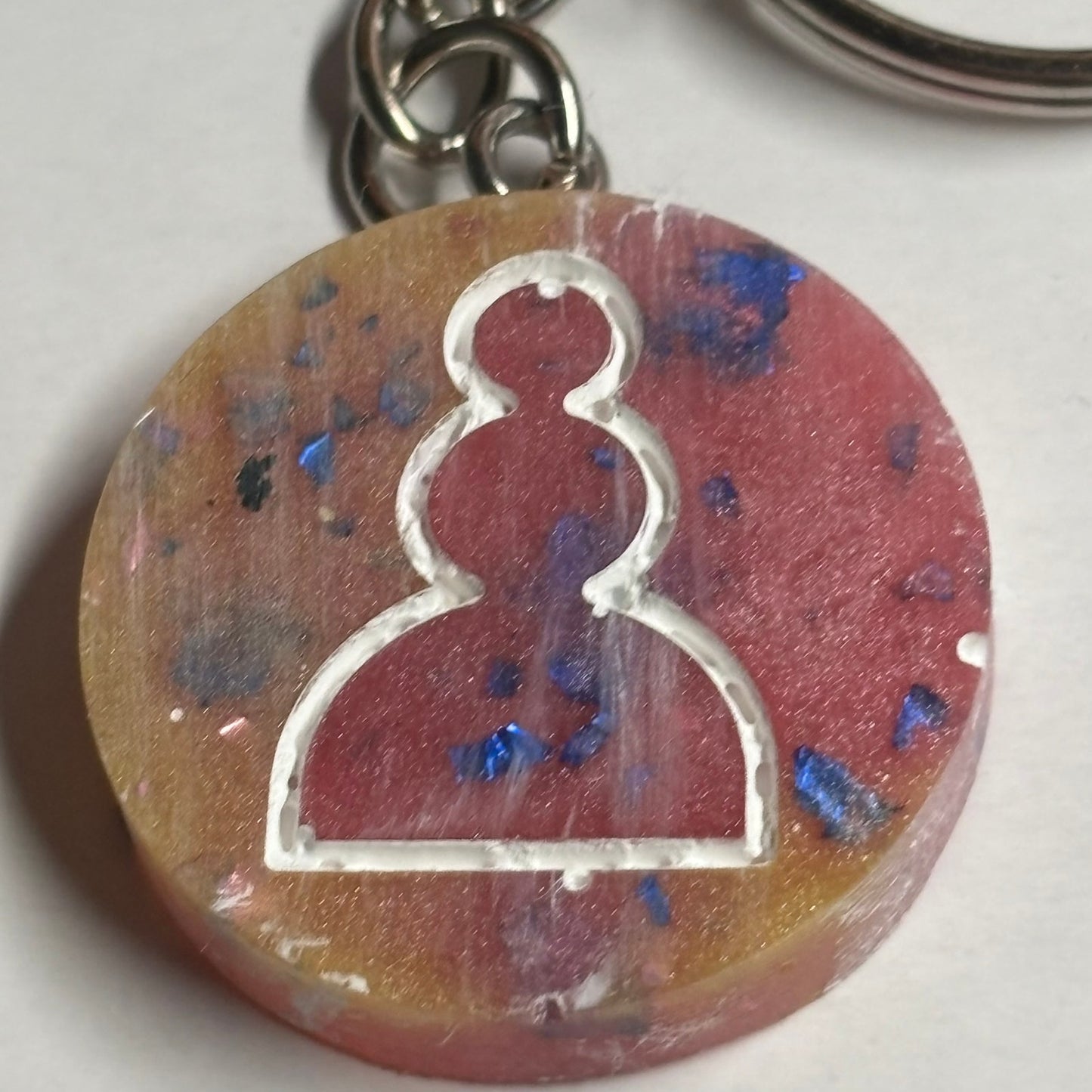 Colorful Royal Pawn - Handmade Resin Keychain - Flat Edition