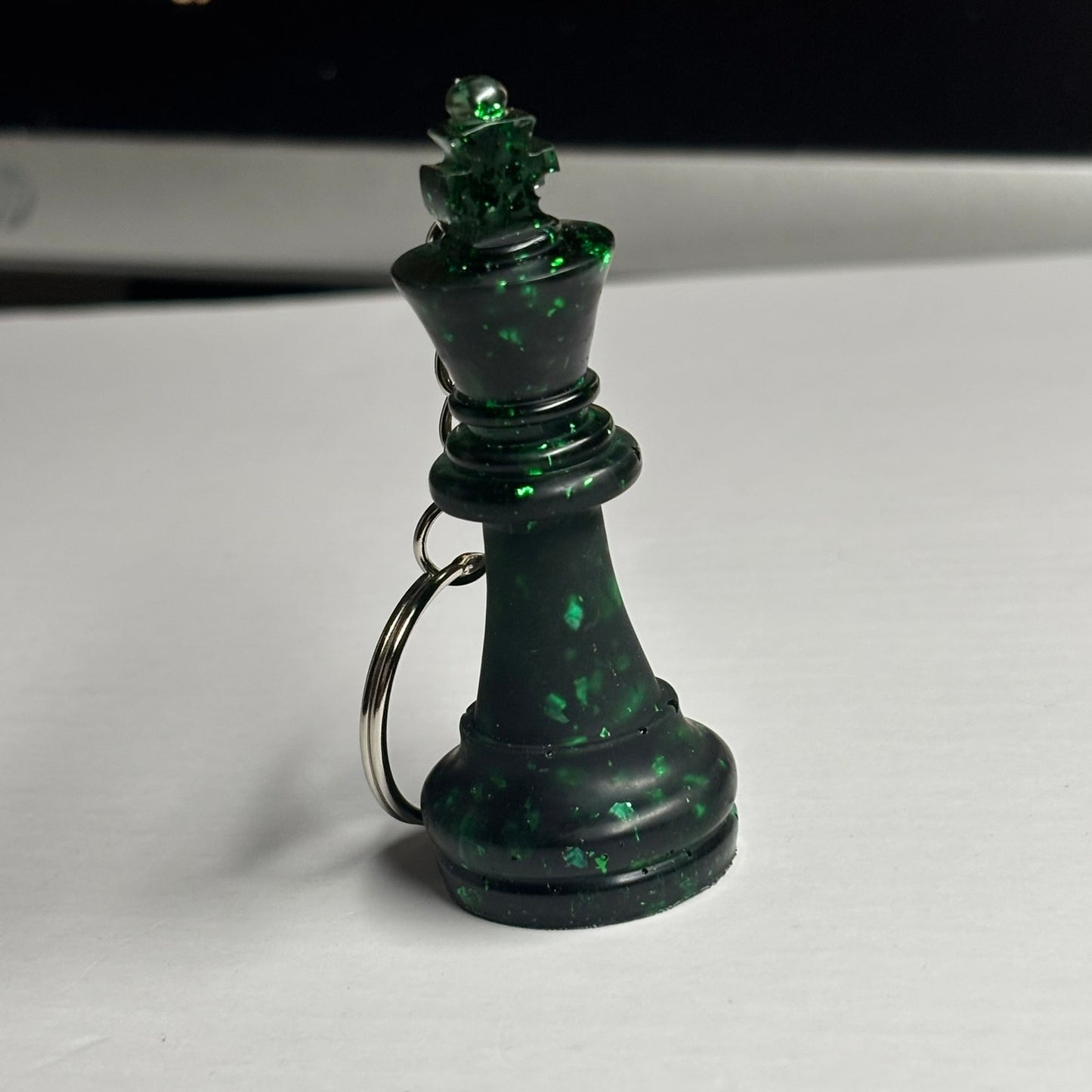 Dark Green King - Handmade Resin Keychain