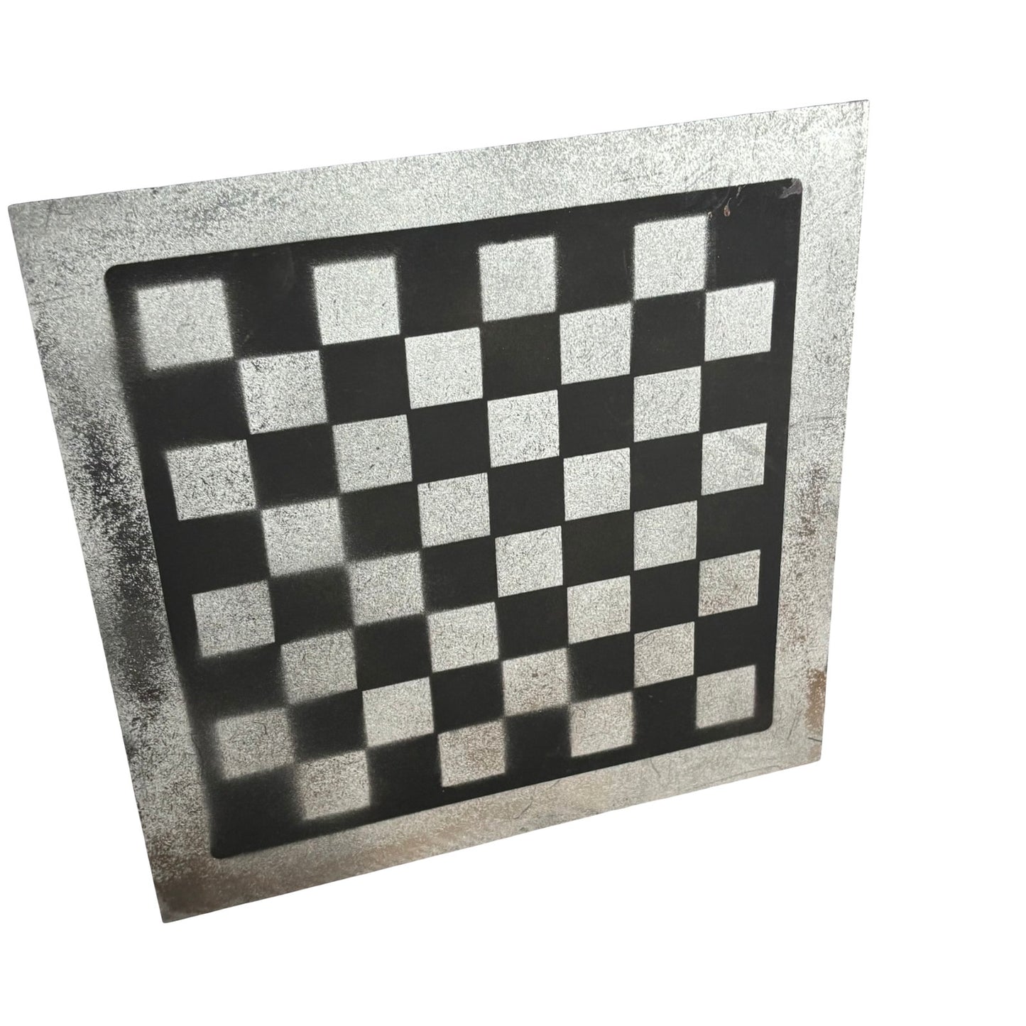 Black & Silver - Painted Chess Board