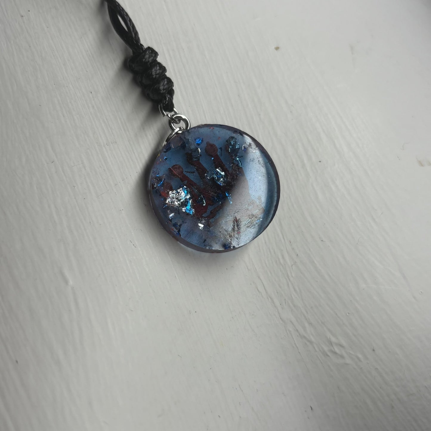 Hazel Blue Queen - Handmade Resin Chess Necklace