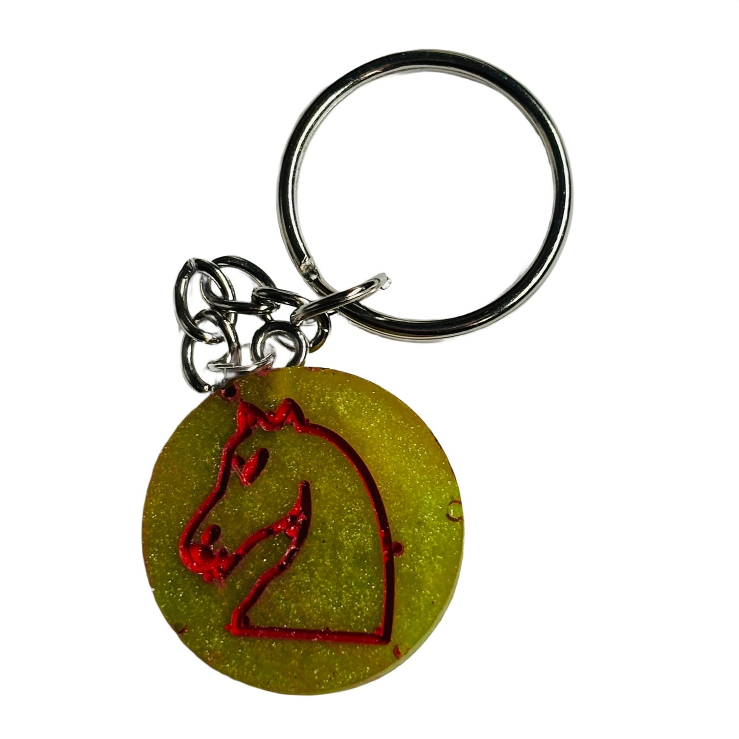 Green Red Knight - Handmade Resin Keychain