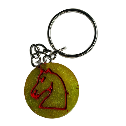 Green Red Knight - Handmade Resin Keychain