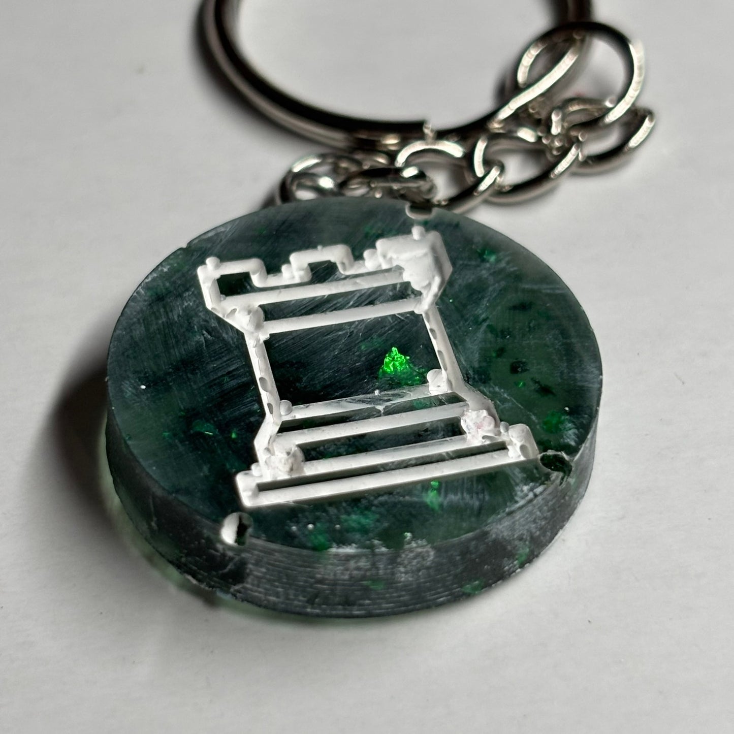 Transparent Green Rook - Handmade Resin Keychain