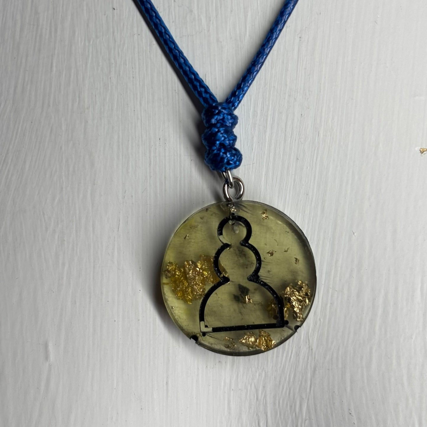Lime Yellow Pawn - Handmade Resin Chess Necklace