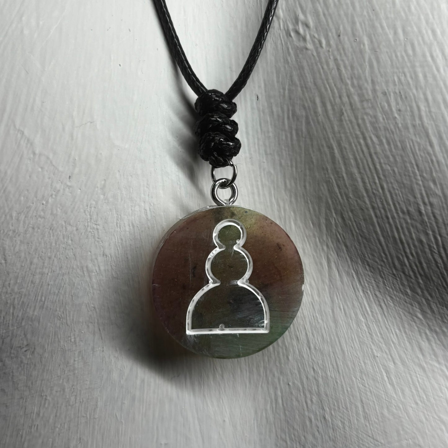Vintage Swamp Pawn - Handmade Resin Chess Necklace