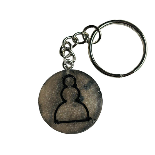 Transparent Gray Pawn - Handmade Resin Keychain