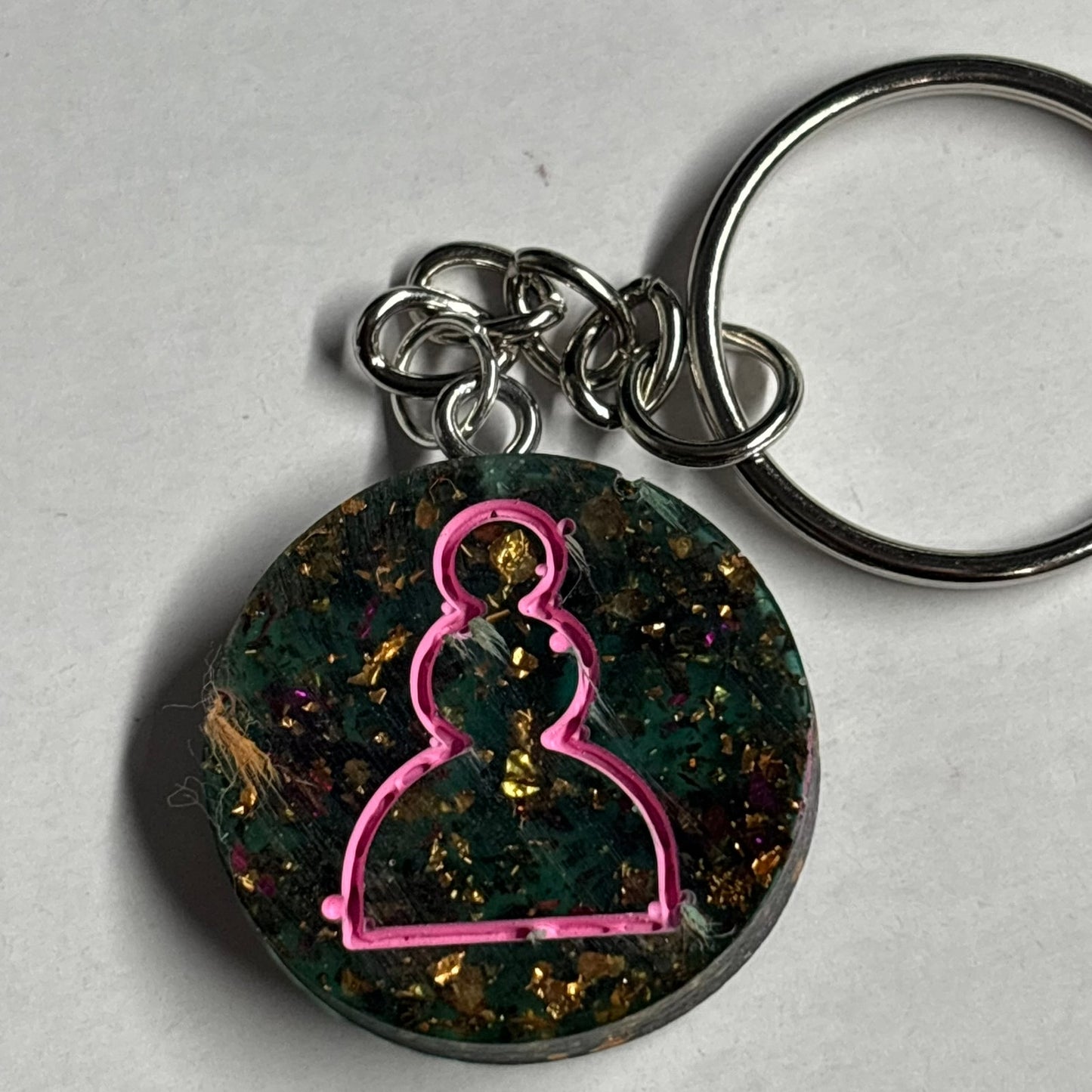 Forest Pink Pawn - Handmade Resin Keychain