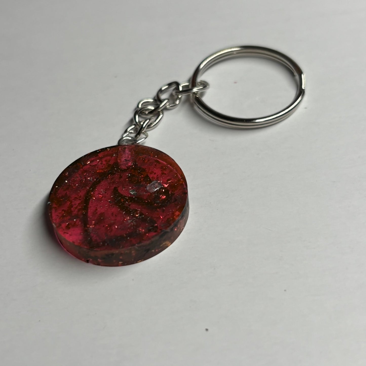 Sparkle Red Knight - Handmade Resin Keychain