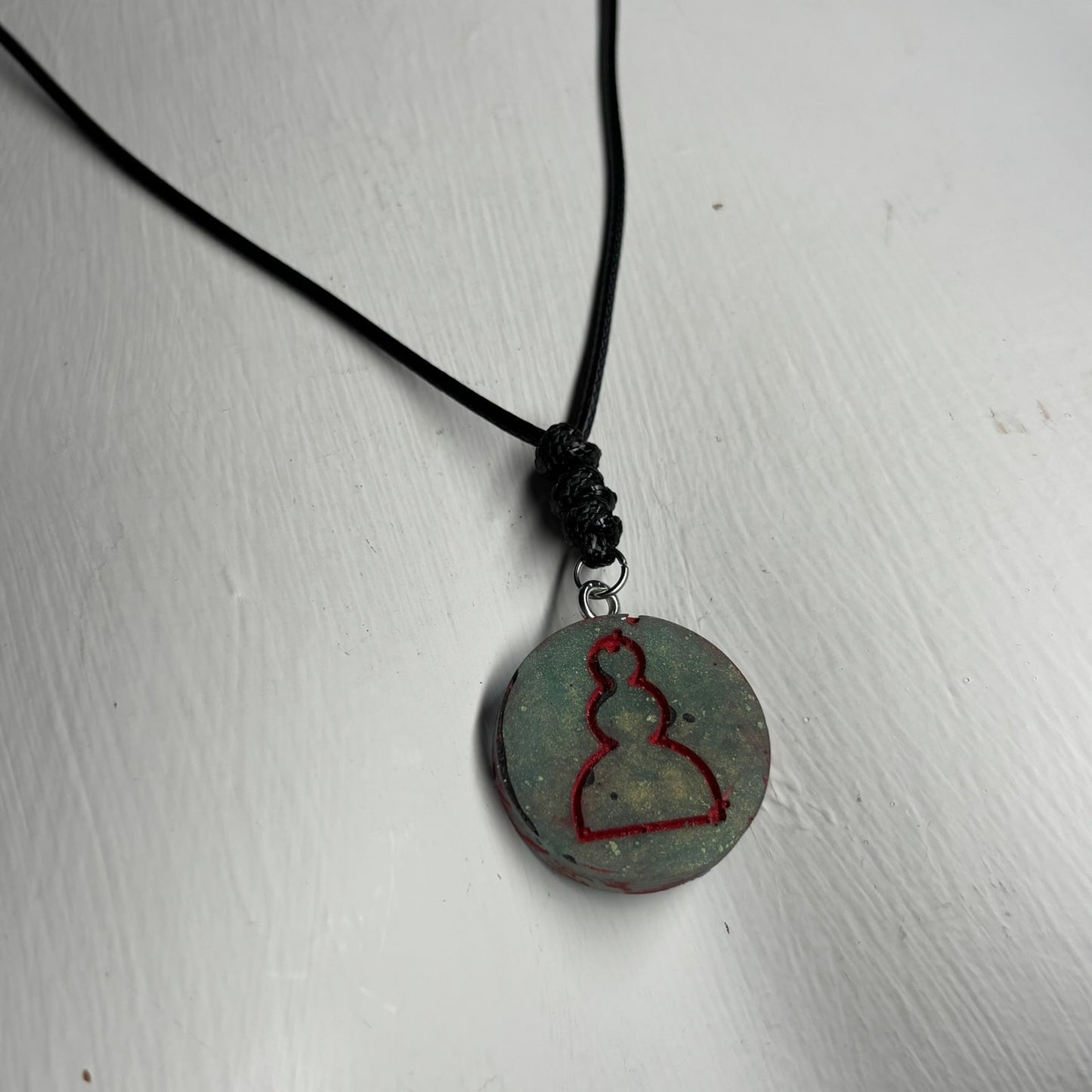 Green Pawn - Handmade Resin Chess Necklace