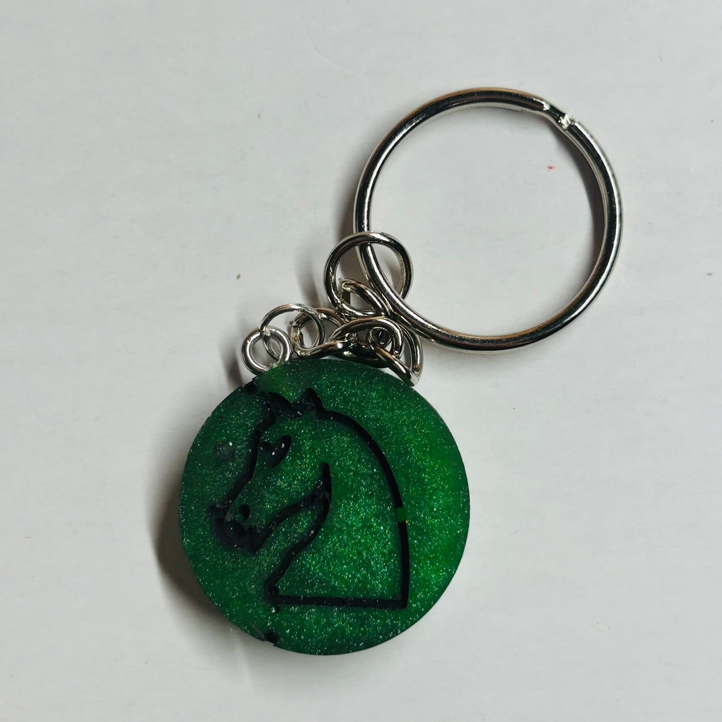 Dark Green Knight - Handmade Resin Keychain