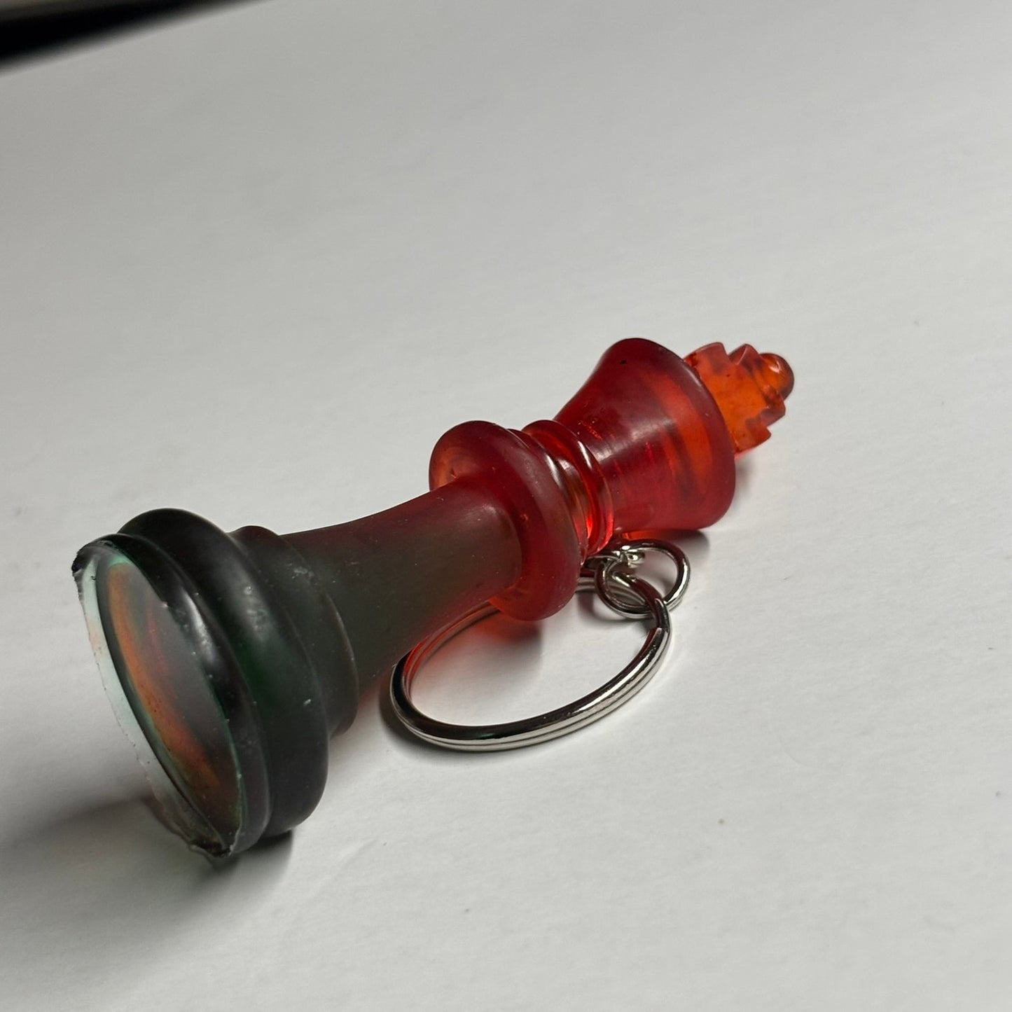 Green/Red Translucent King - Handmade Resin Keychain