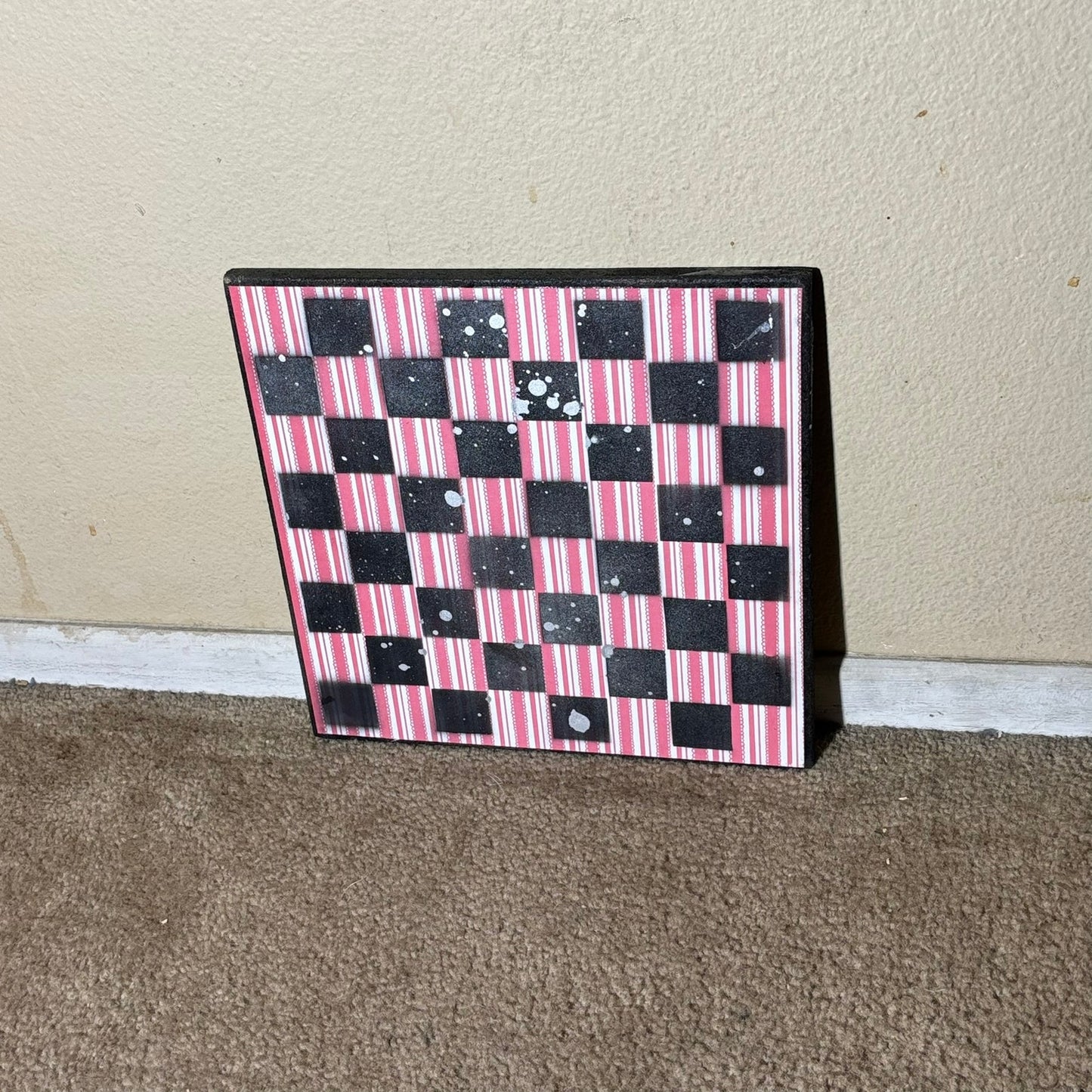 Red Sprinkled Chrome - Scrapbook Chess Board