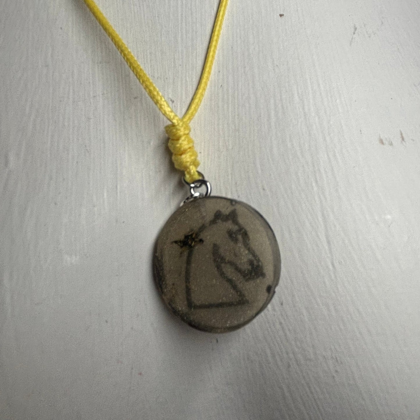 Silver Knight - Handmade Resin Chess Necklace