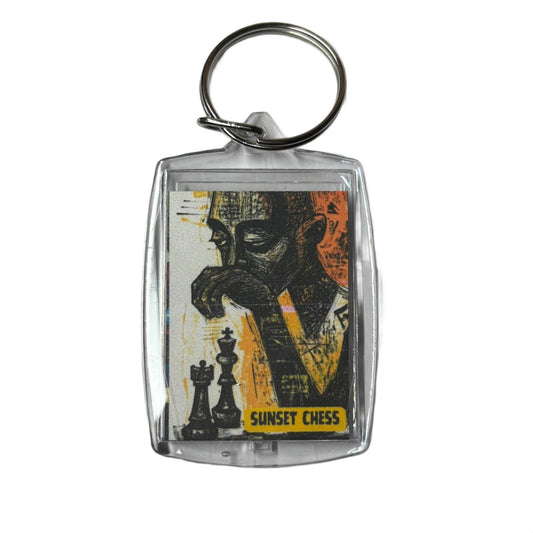 Simplistic Man - Sunset Chess Photo Keychain