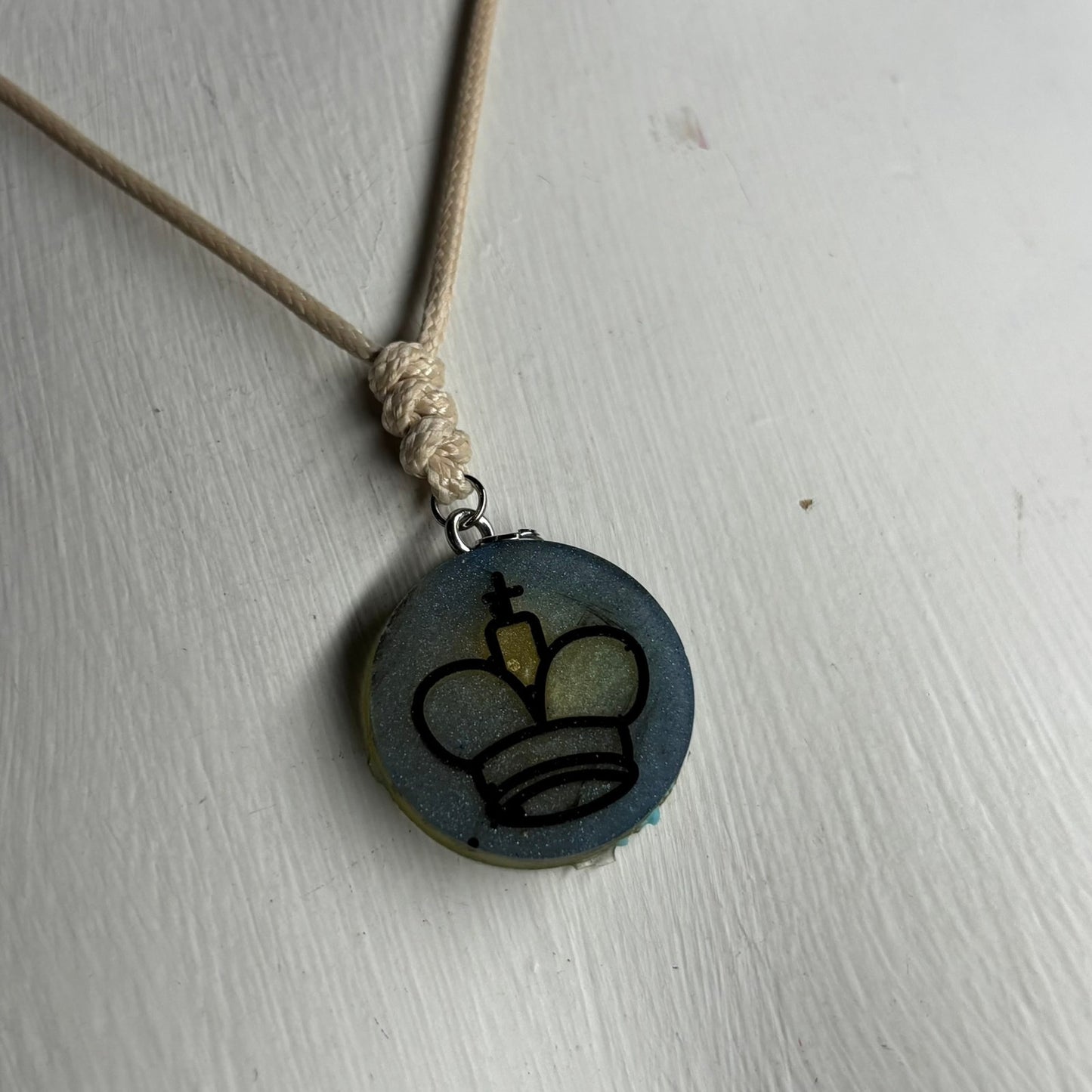 Vintage Classy King - Handmade Resin Chess Necklace
