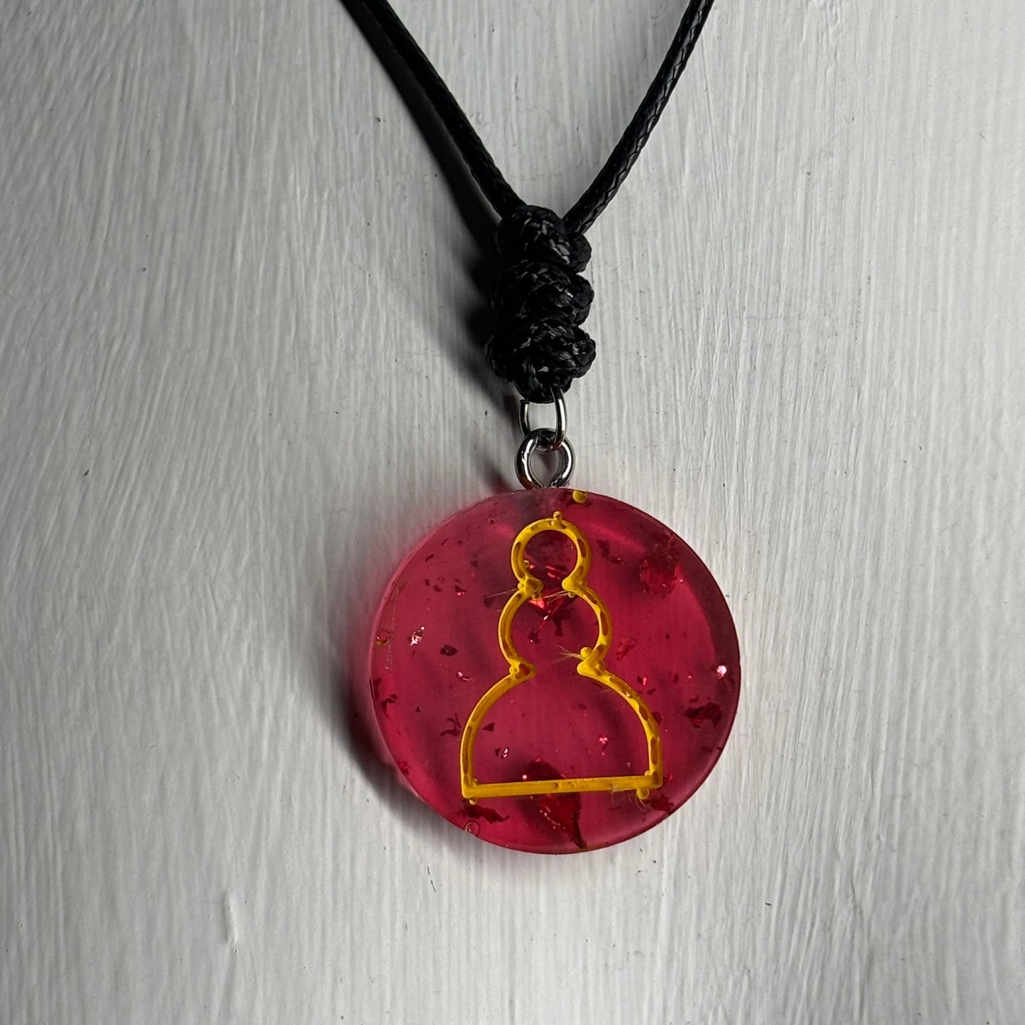 Red Pawn - Handmade Resin Chess Necklace