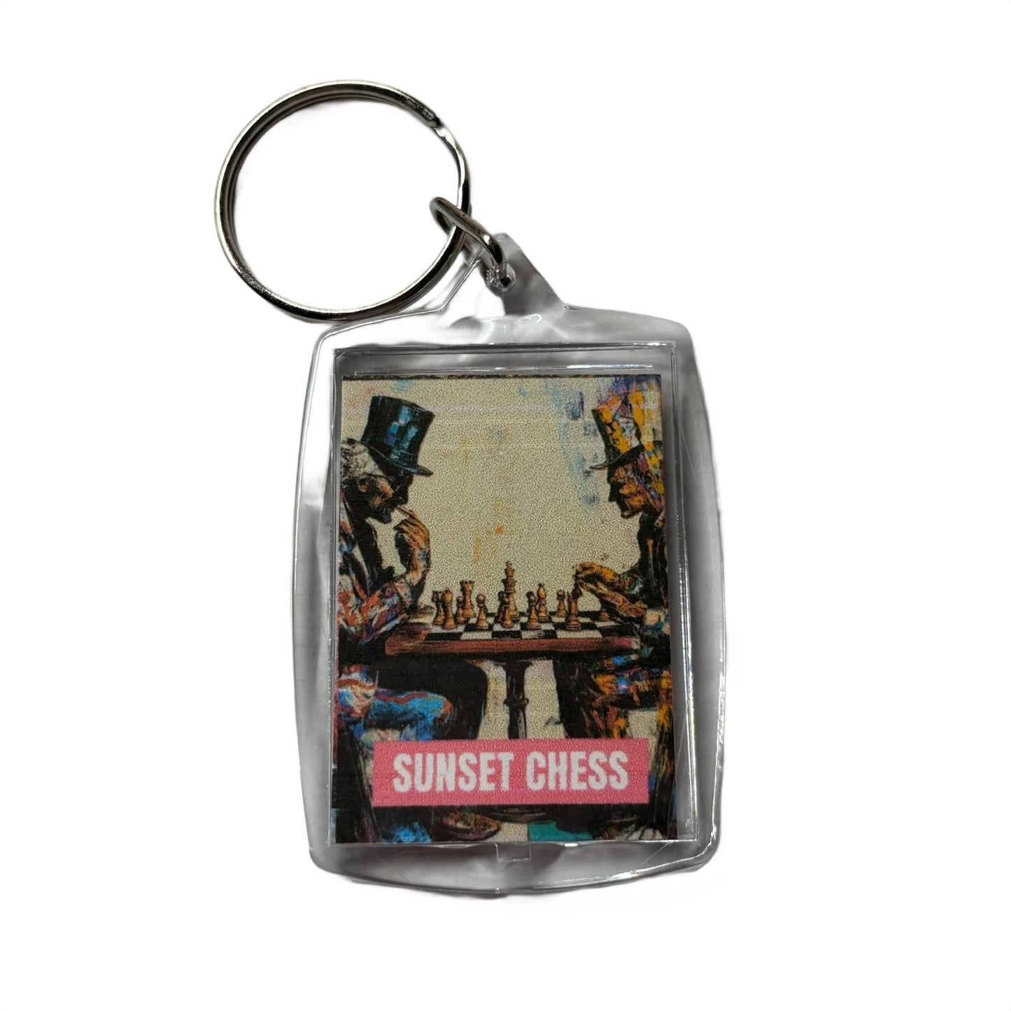 Vintage Men - Chess  Photo Keychain