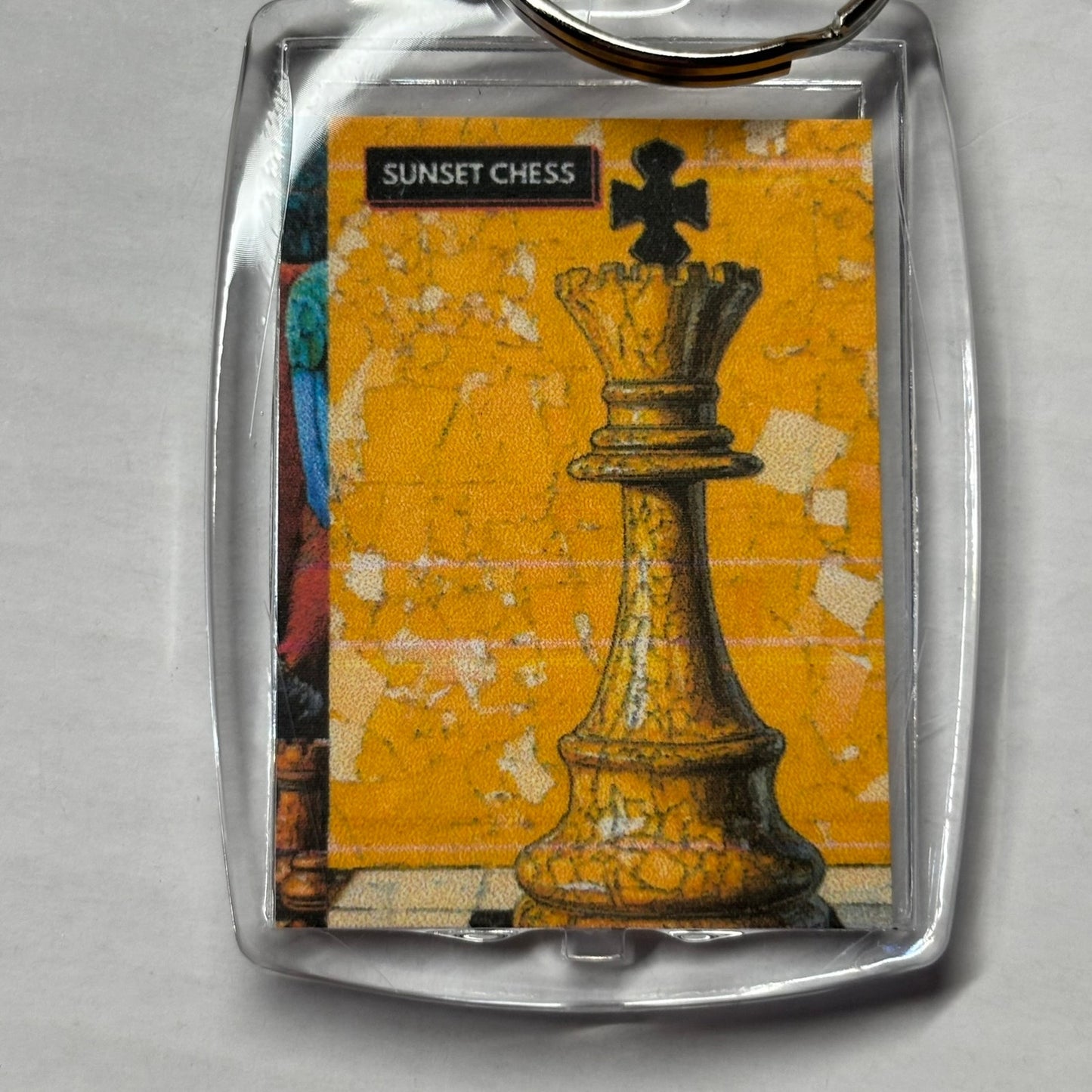 Yellow Scene - Chess  Photo Keychain