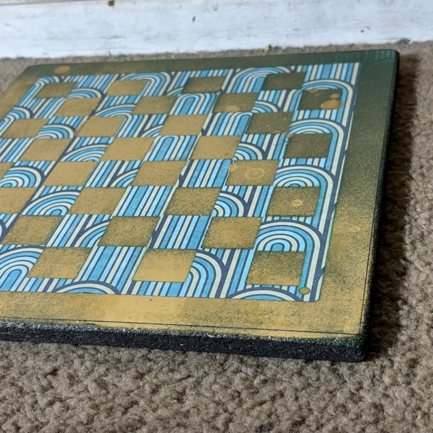 Golden Aqua - Scrapbook Chess Board
