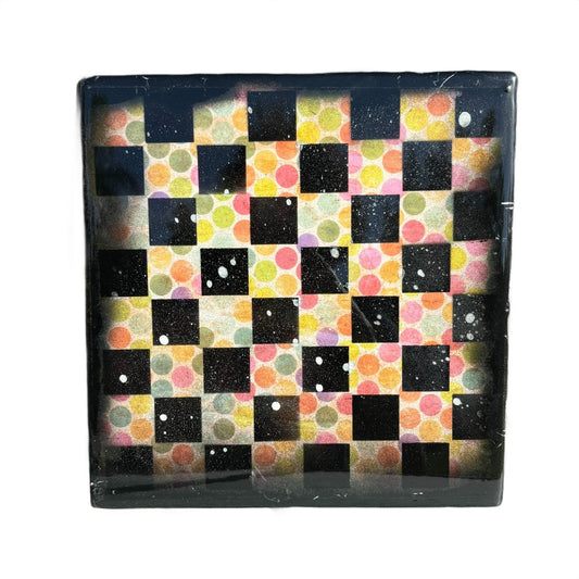 Rainbow Dots - Resin Coated Chess Board