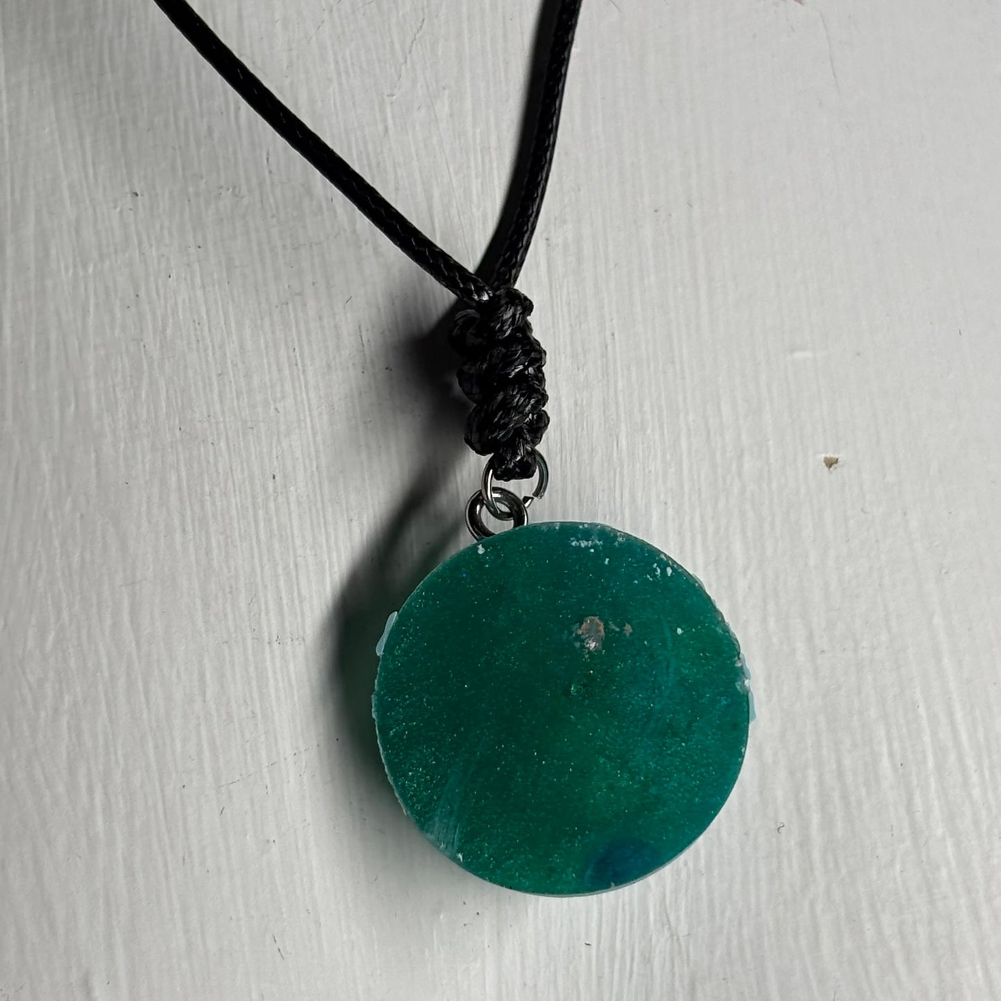 Aqua Green Knight - Handmade Resin Chess Necklace