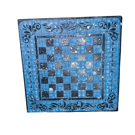 Chrome Speckled Blue Vintage - Scrapbook Chess Board