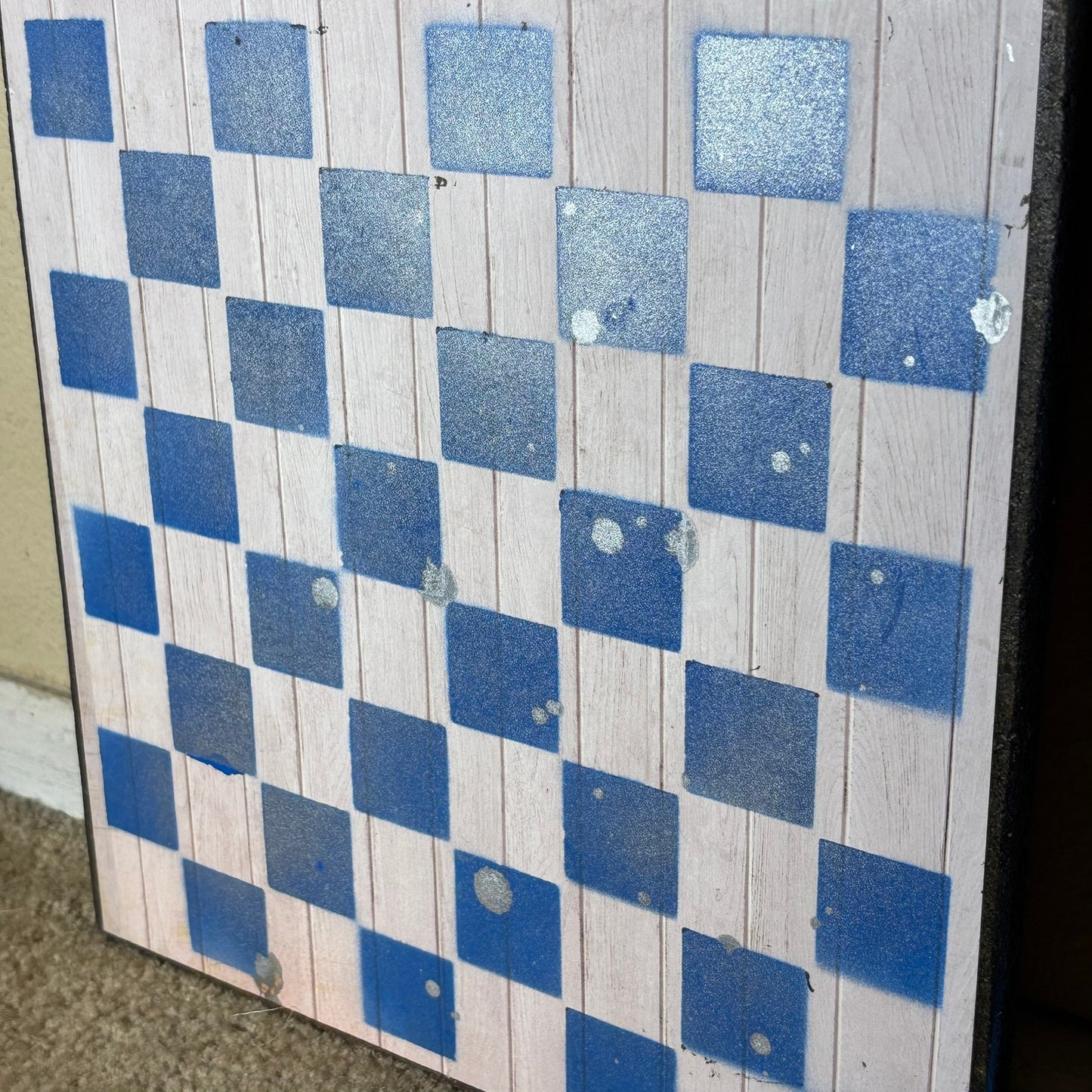 Simple Blue & White - Scrapbook Chess Board