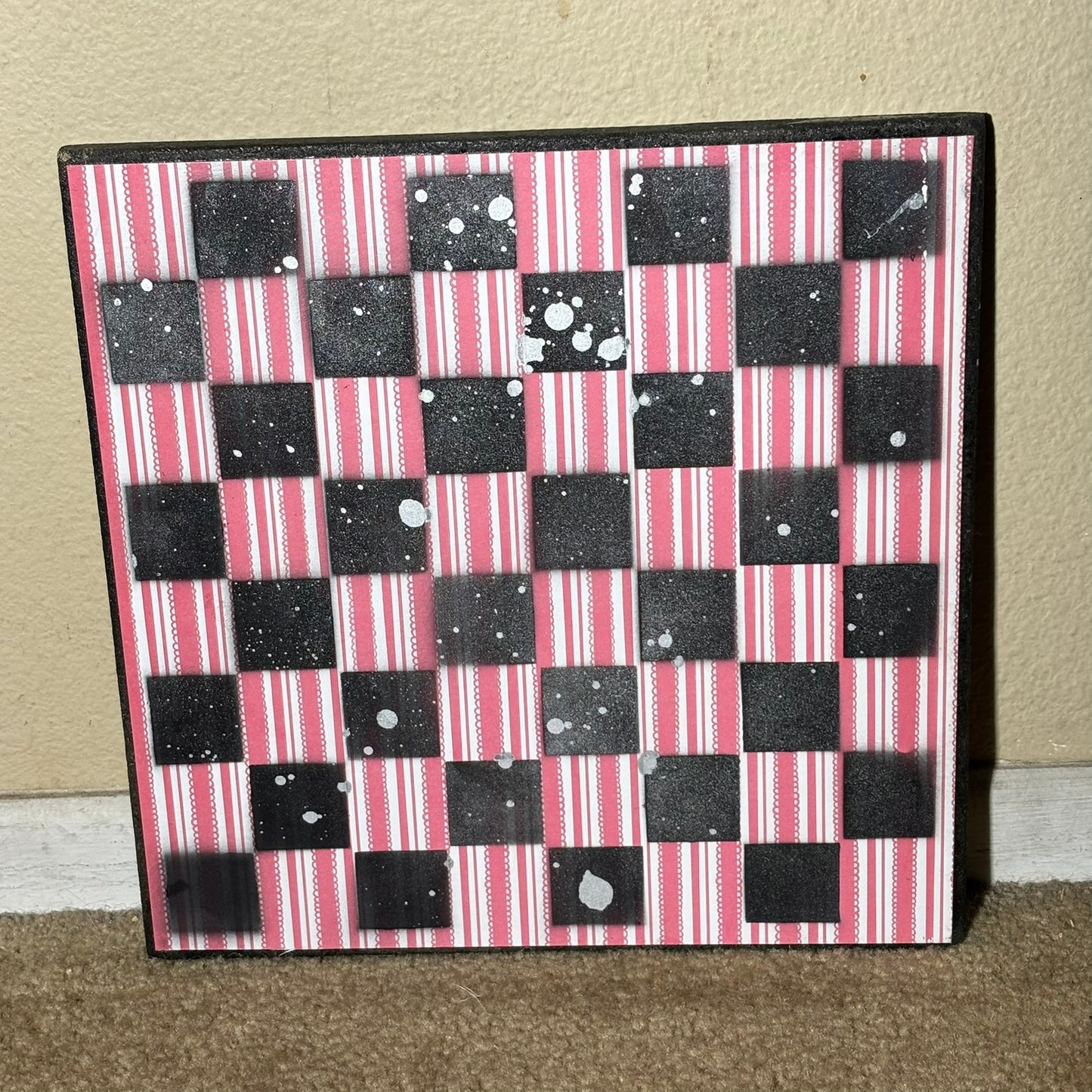 Red Sprinkled Chrome - Scrapbook Chess Board