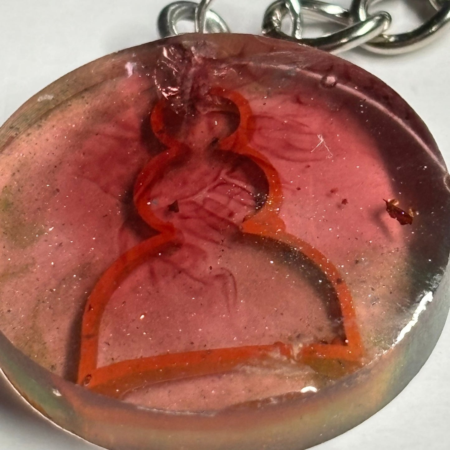 Translucent Orange Handmade Resin Keychain - Flat Edition