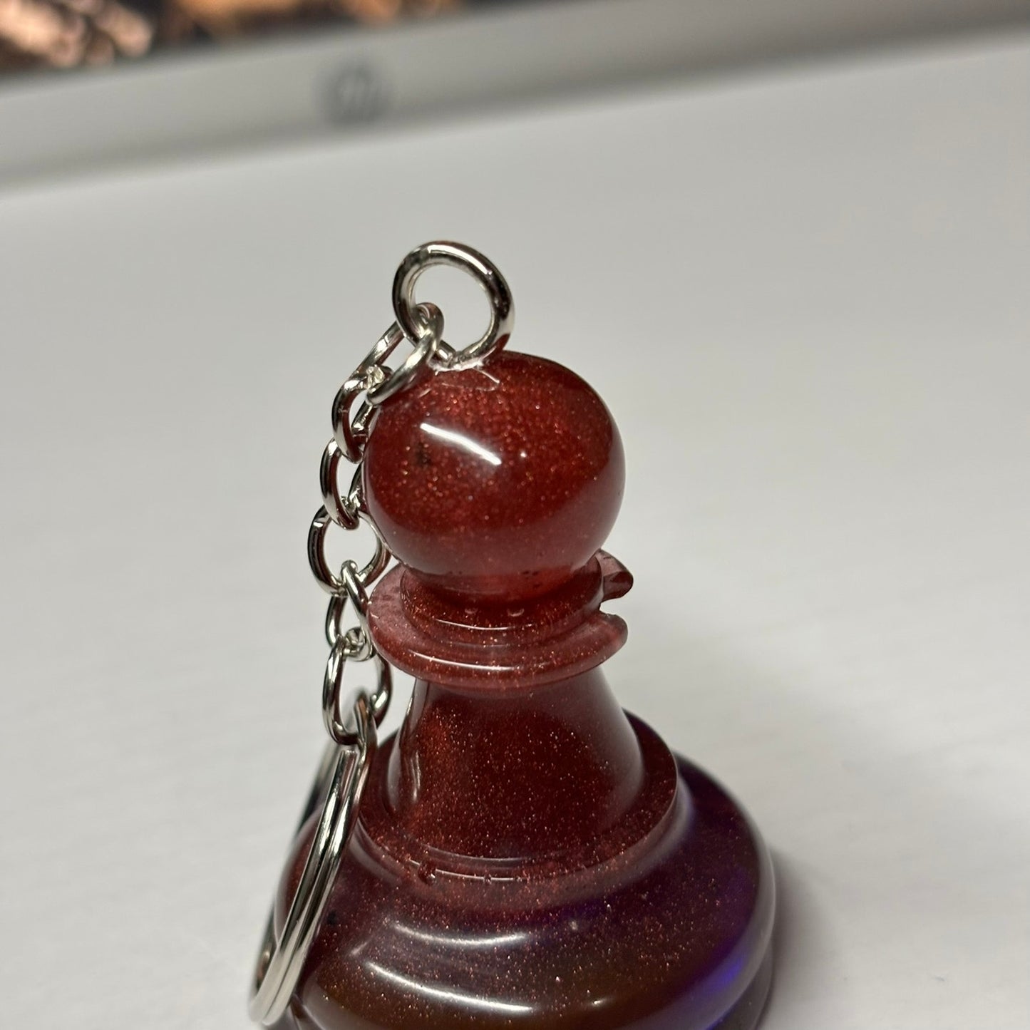 Beautiful Violet Pawn - handmade Resin Keychain - Large Edition