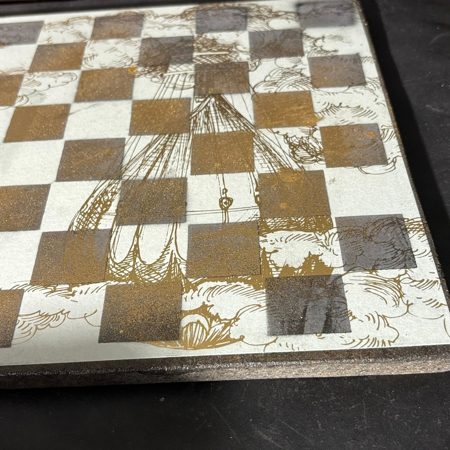 Golden Air Balloon - Scrapbook Chess Board