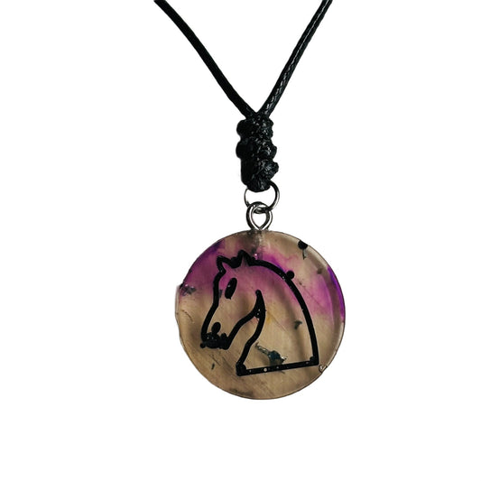 Cosmic Knight - Handmade Resin Chess Necklace