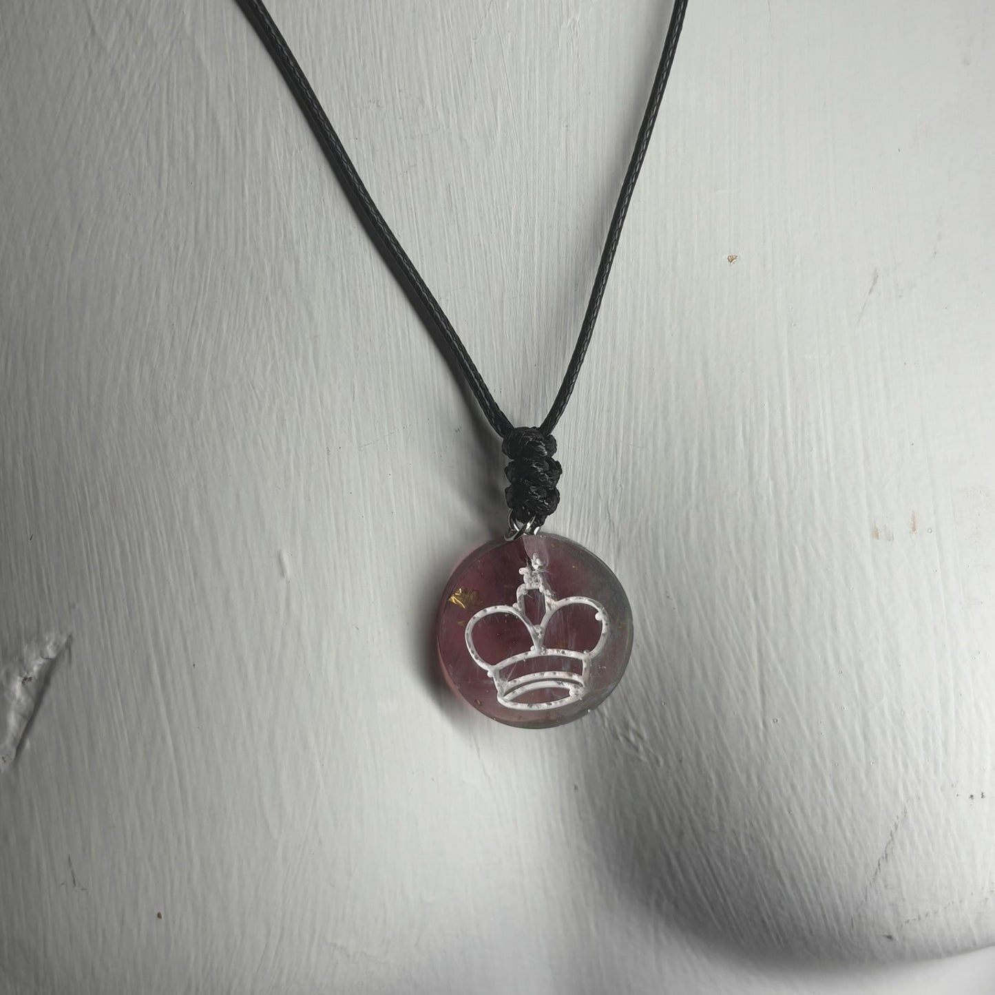 Red Fading King - Handmade Resin Chess Necklace